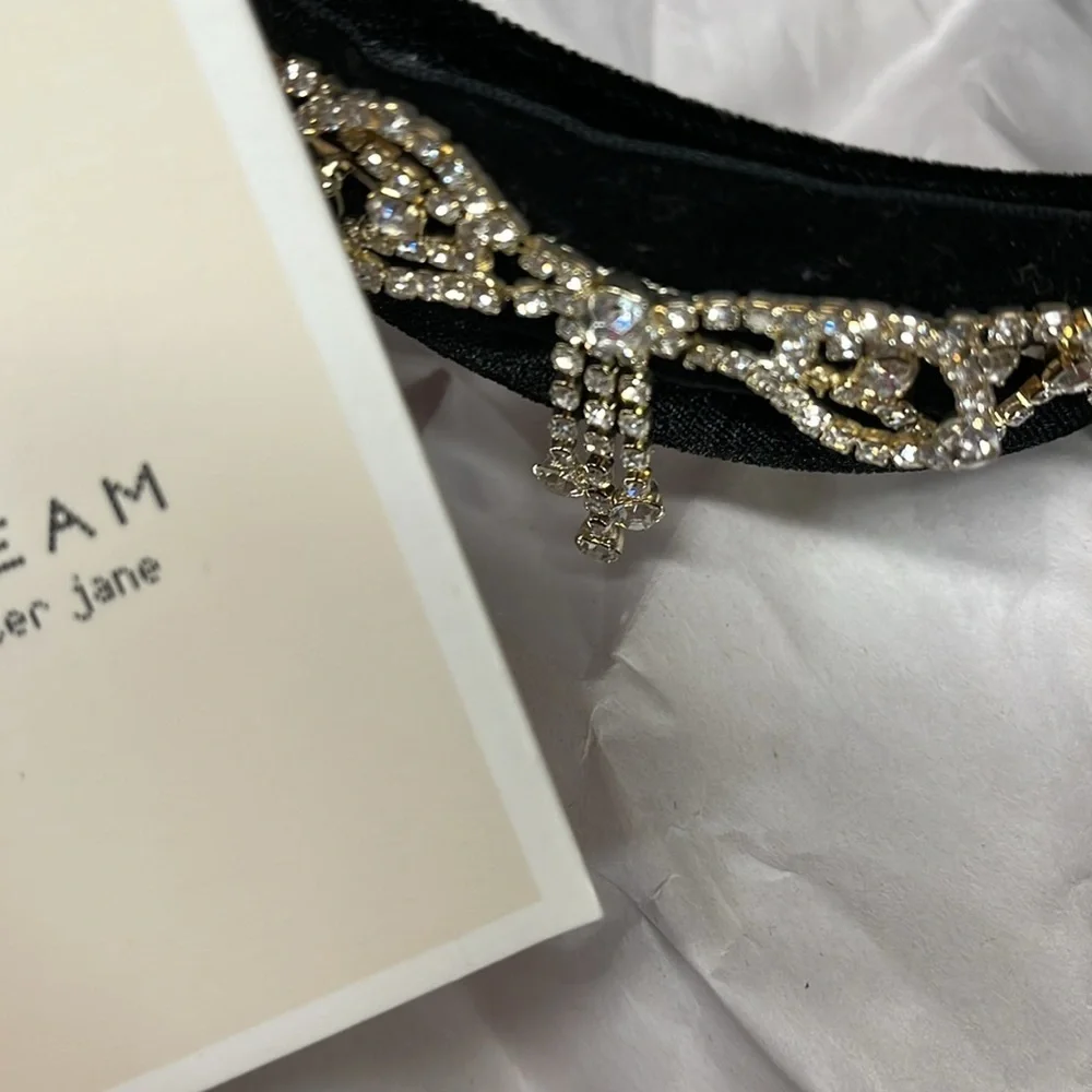 Sister Jane Elegant Black and Silver Headband New wtag